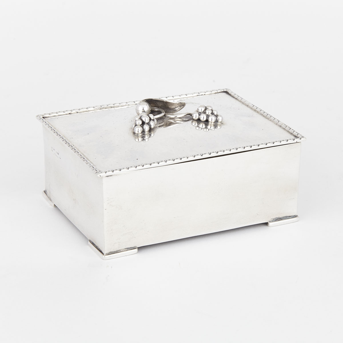 Canadian Silver Rectangular Cigarette Box, Carl Poul Petersen, Montreal, Que., mid-20th century
