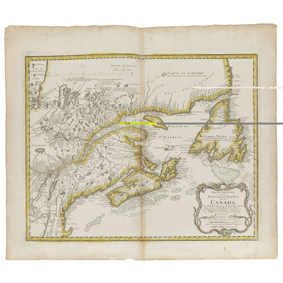 Pair of Maps of Canada, Jacques Nicolas Bellin, 1755