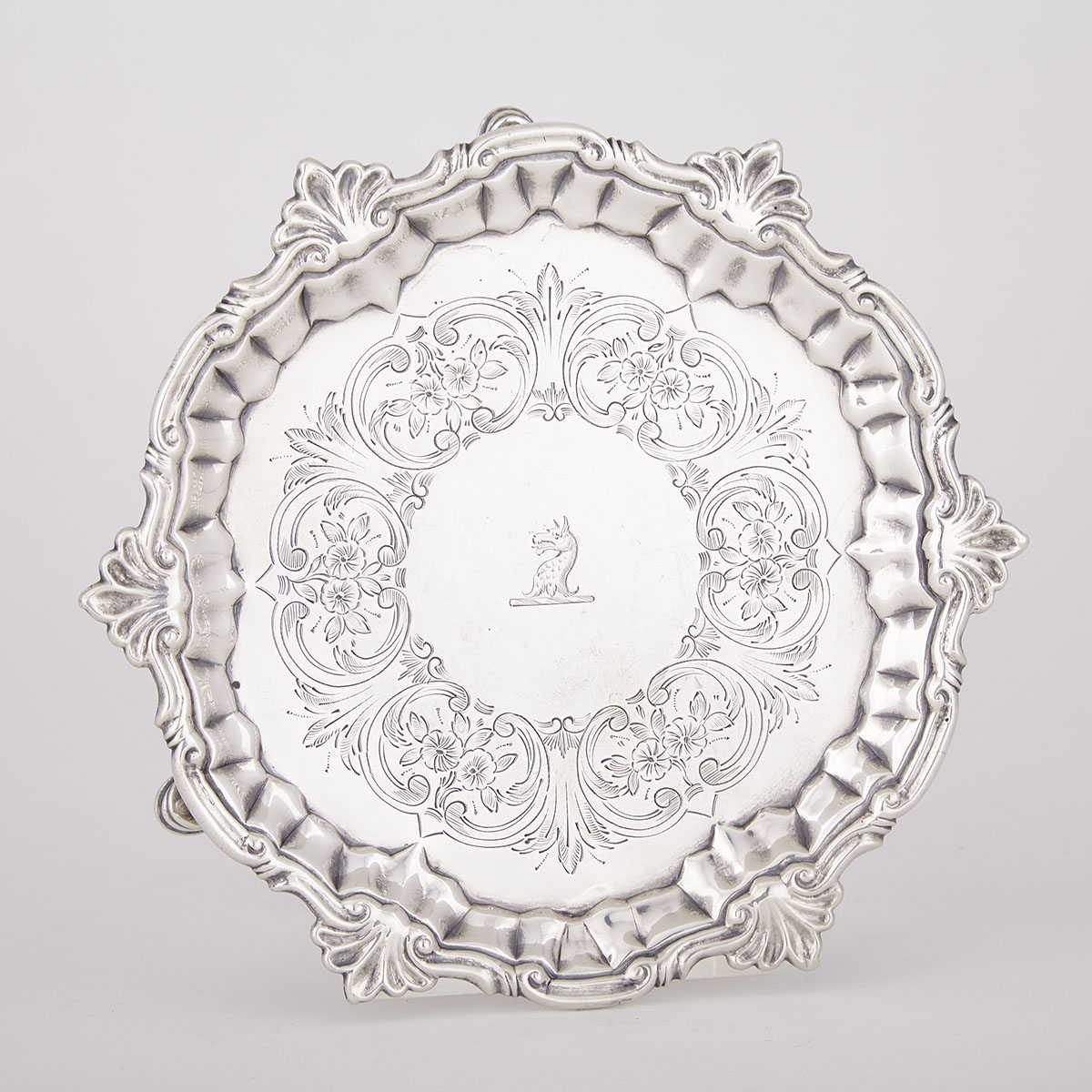 George II Silver Small Circular Salver, William Peaston, London, 1750
