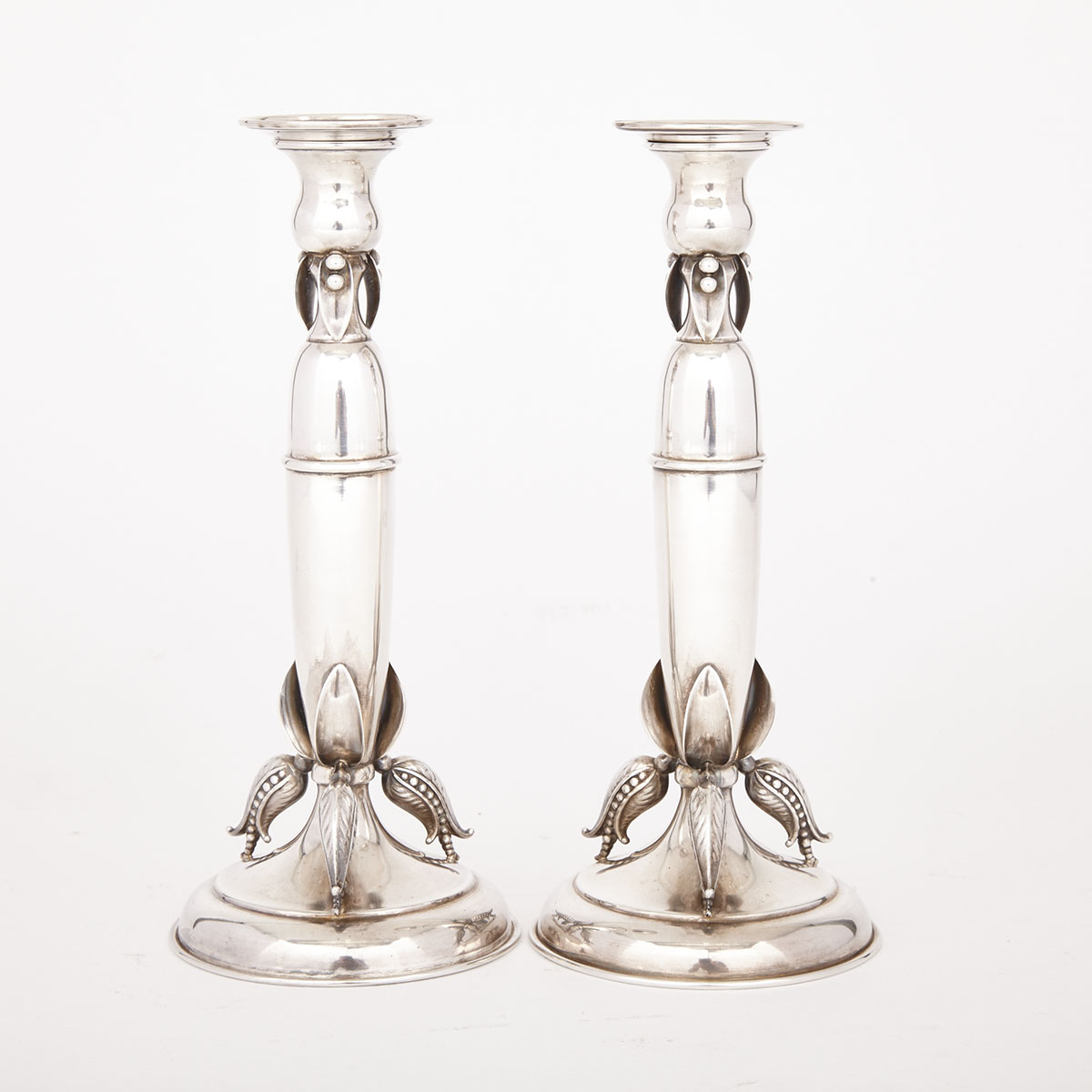 Pair of Canadian Silver Candlesticks, Carl Poul Petersen, Montreal, Que., c.1935-53 