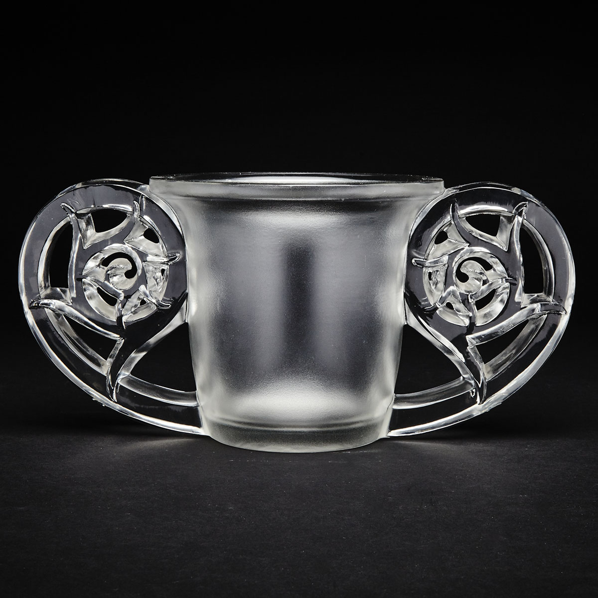 ‘Pierrefonds’, Lalique Moulded and Partly Frosted Glass Vase, c.1930