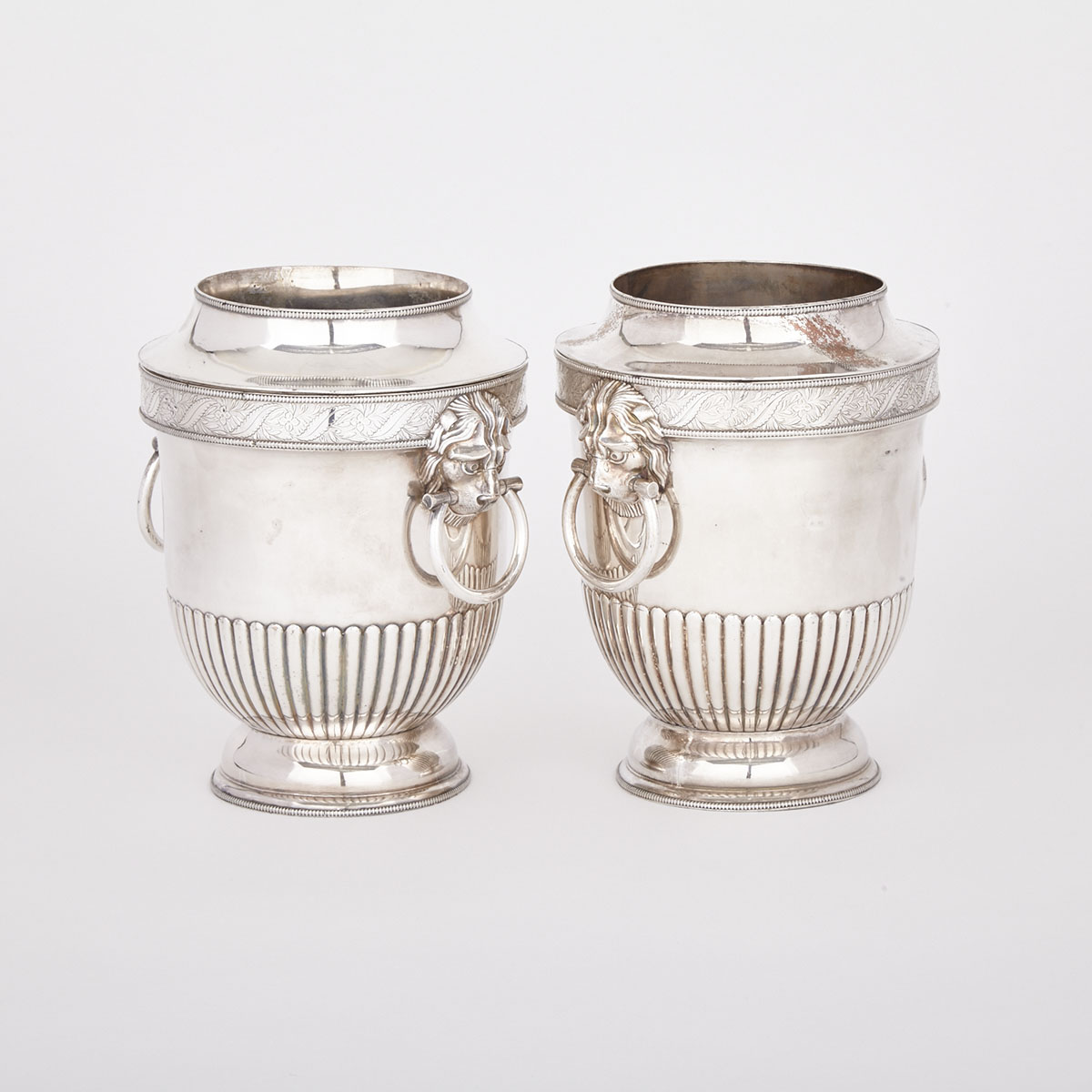 Pair of Old Sheffield Plate Wine Coolers, c.1825