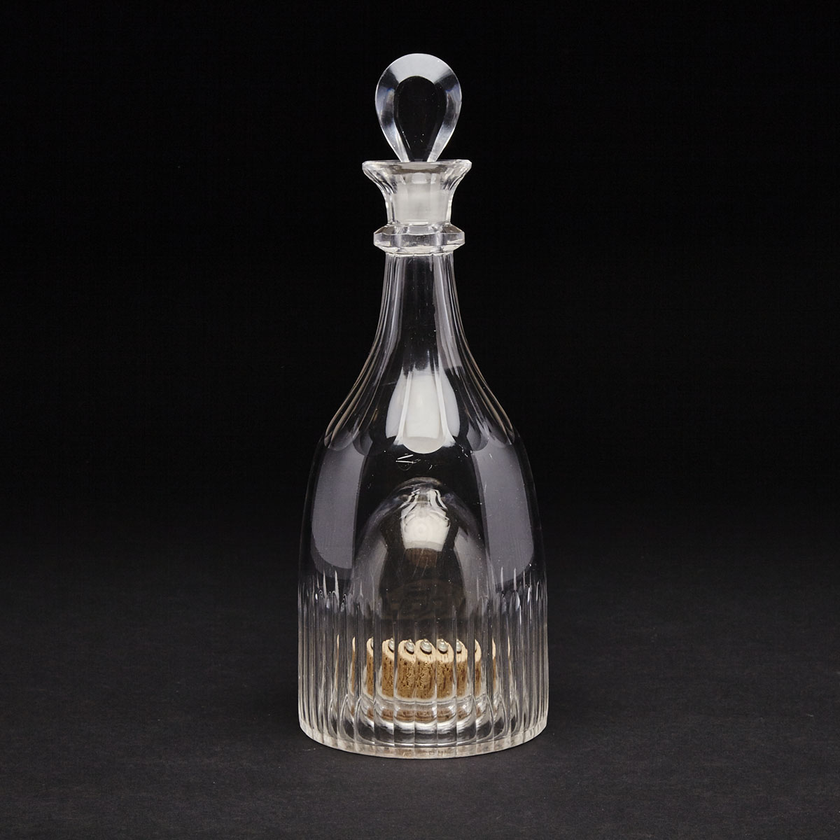 Unusual English Cut Glass Decanter with Ice Pocket, 19th century
