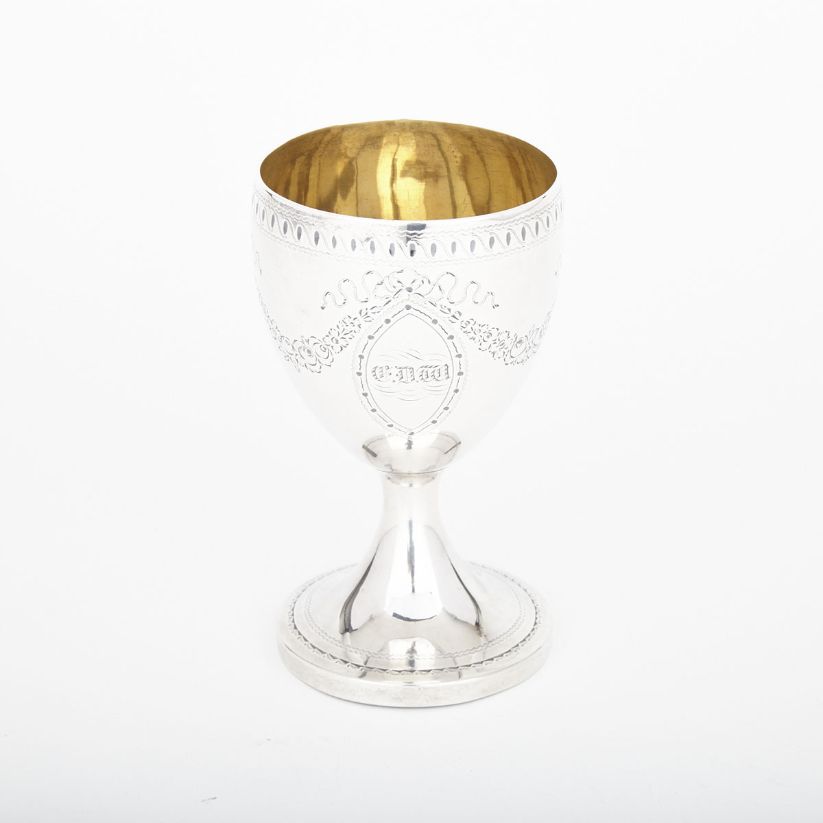 George III Engraved Silver Goblet, late 18th century