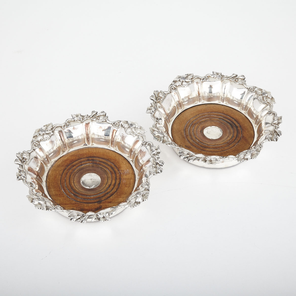 Pair of Old Sheffield Plate Wine Coasters, c.1830