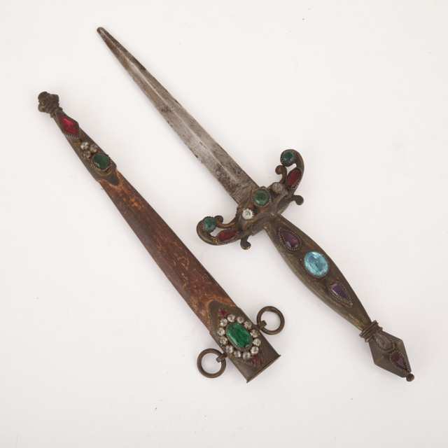 Spanish Jewelled Left Handed Parrying Dagger, 19th century