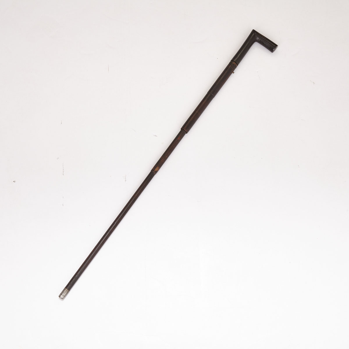 Victorian Elm and Horn Dagger Gadget Cane, 19th century
