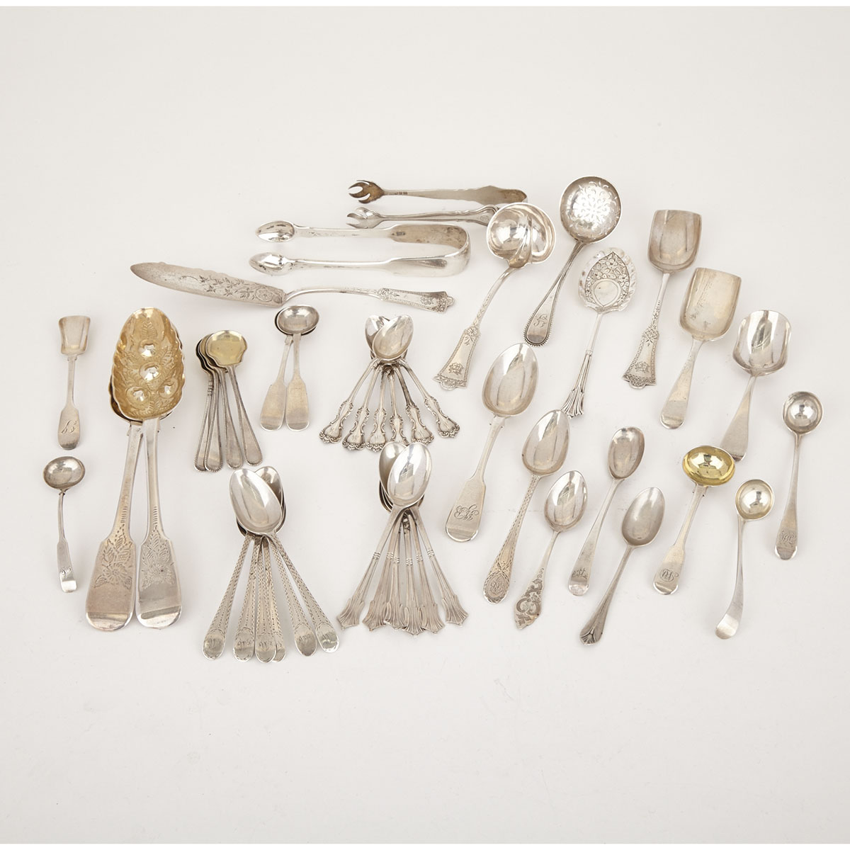 George III and Later Mainly English Silver Flatware, late 18th/19th/early 20th century