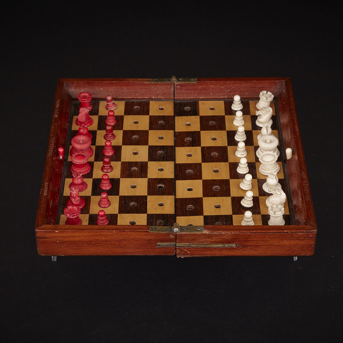 Jaques & Son Patent ‘In Statu Quo’ Travelling Chess Set, London, 19th century