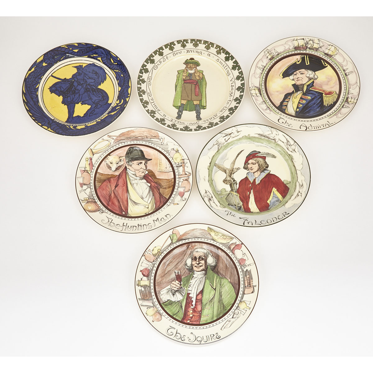 Six Royal Doulton Rack Plates, 20th century