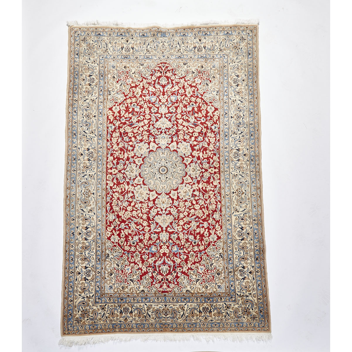 Nain Wool and Silk Carpet, mid 20th century