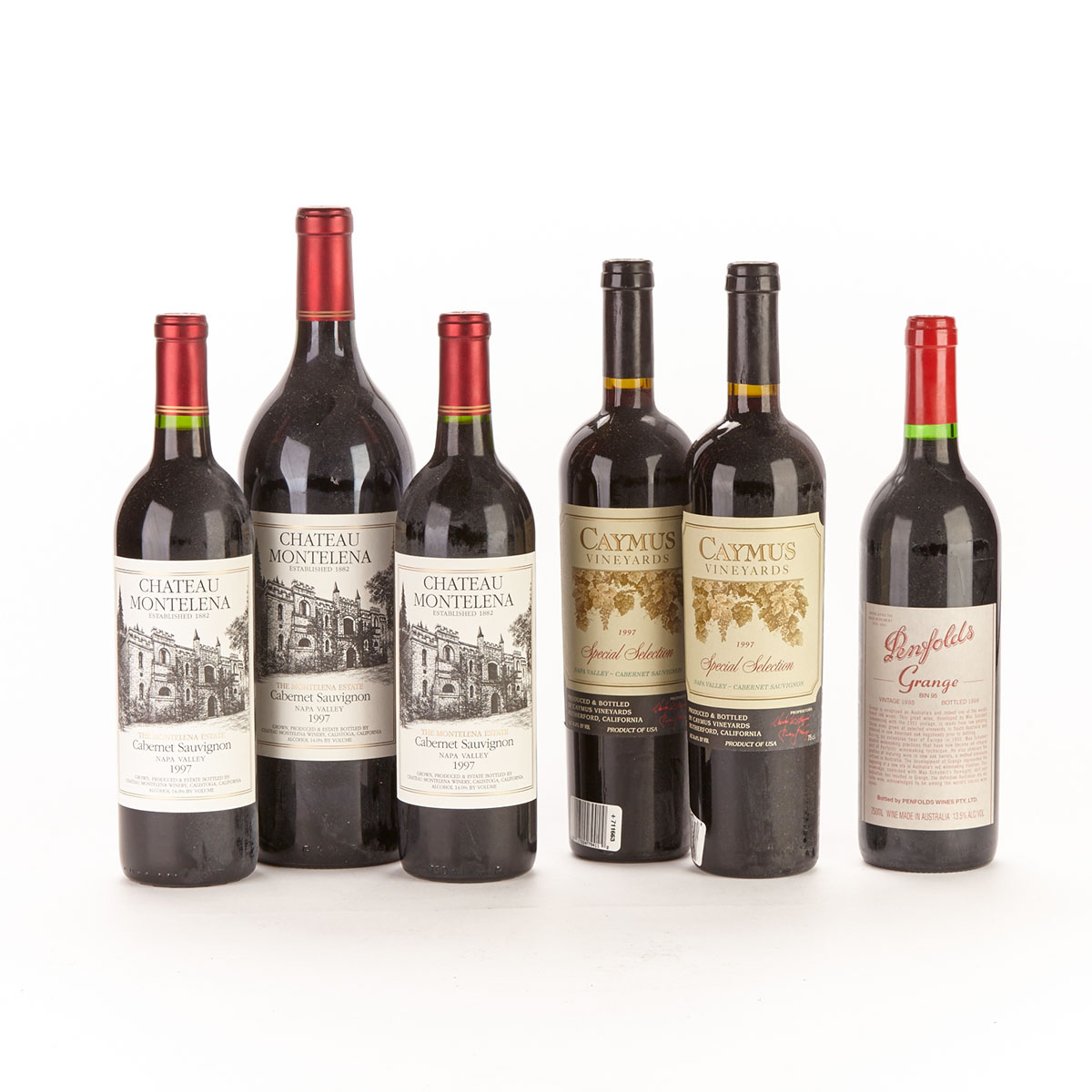 CHÂTEAU MONTELENA 1997 (1 MAG)
CHÂTEAU MONTELENA 1997 (2)
CAYMUS SPECIAL SELECT 1997 (2) 
PENFOLDS GRANGE BIN 95 1995 (1) 