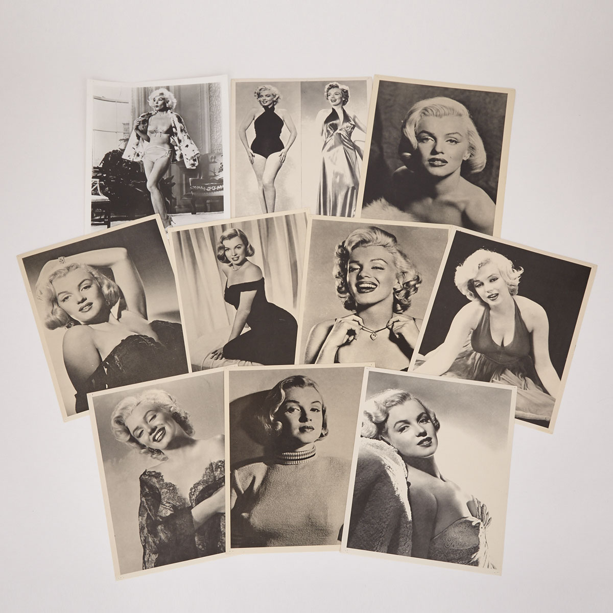 Collection of Ten Publicity Photographs of Marilyn Monroe, mid 20th century