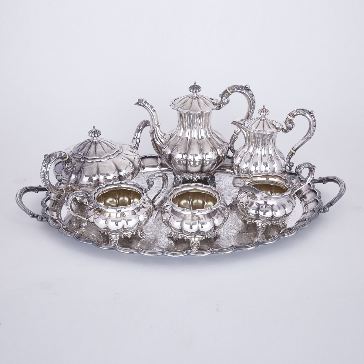 Canadian ‘Regency’ Silver Plated Tea and Coffee Service, Henry Birks & Sons, 20th century