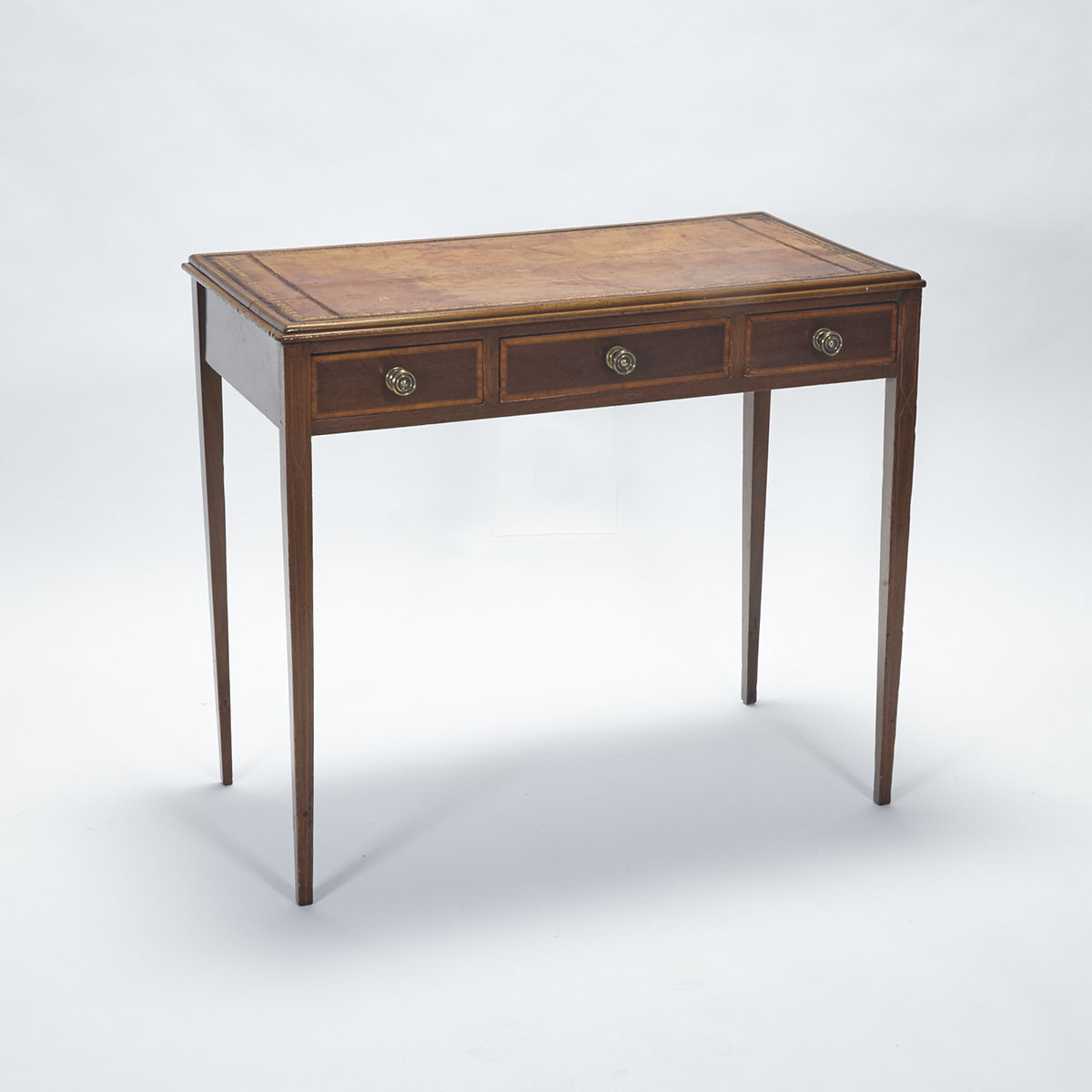 Late 19th Century Sheraton Mahogany Inlaid Writing Table