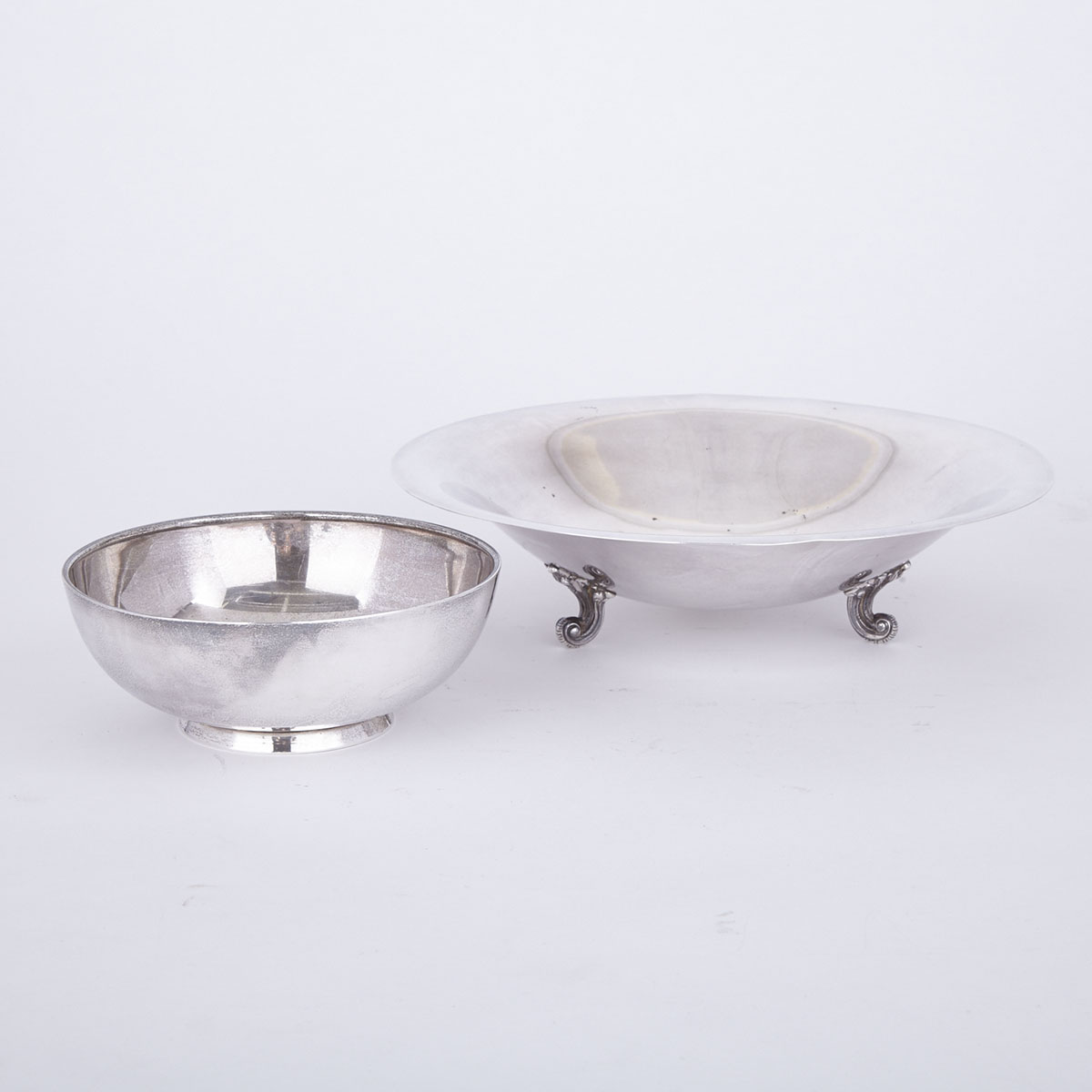 Two American Silver Bowls, Fisher Silversmiths Inc., New York, N.Y. and Webster Co., North Attleboro, Mass., 20th century