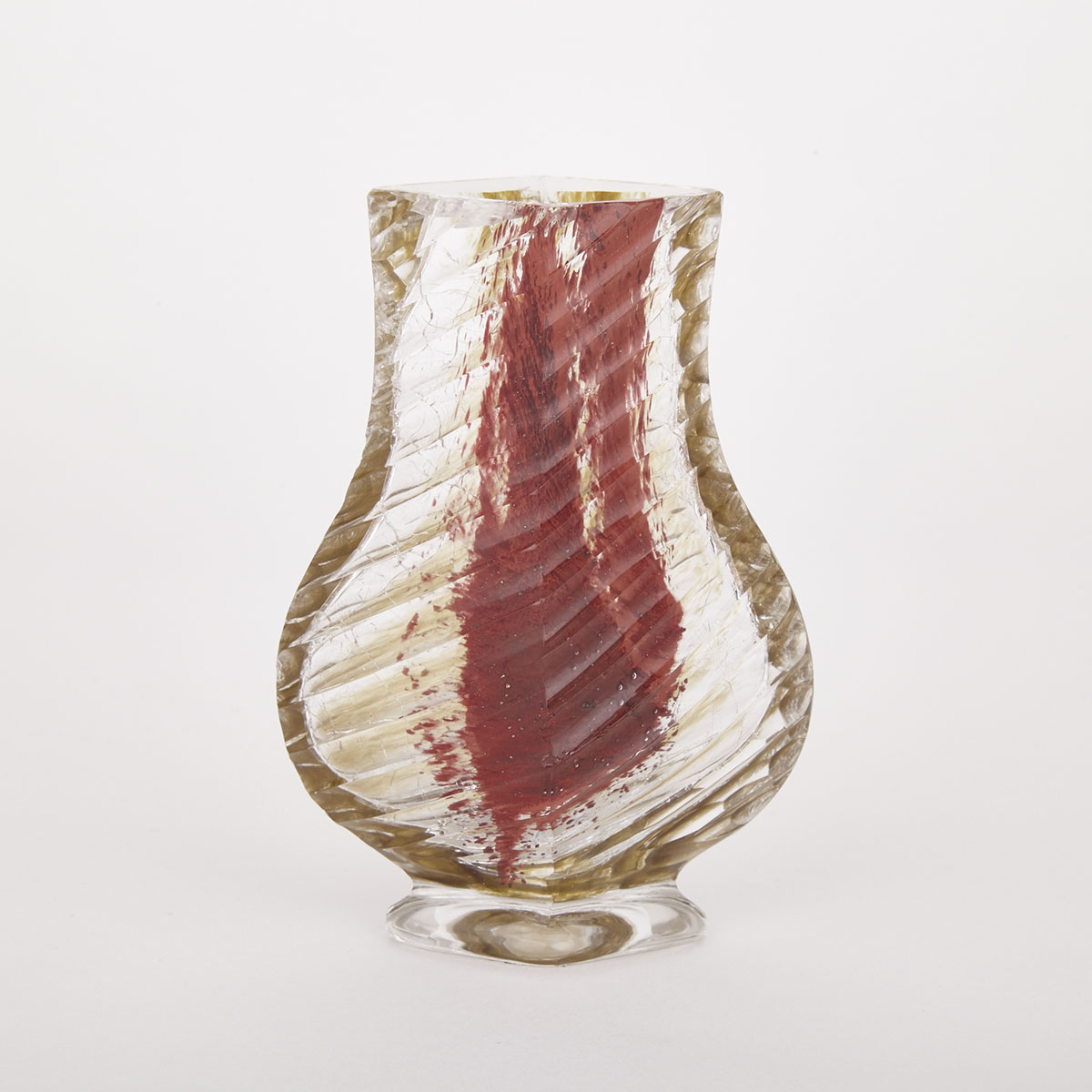 Stevens & Williams ‘Moss Agate’ Cut Glass Vase, c.1890