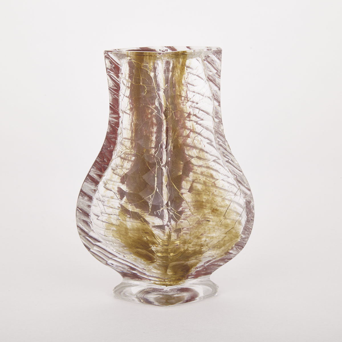 Stevens & Williams ‘Moss Agate’ Cut Glass Vase, c.1890