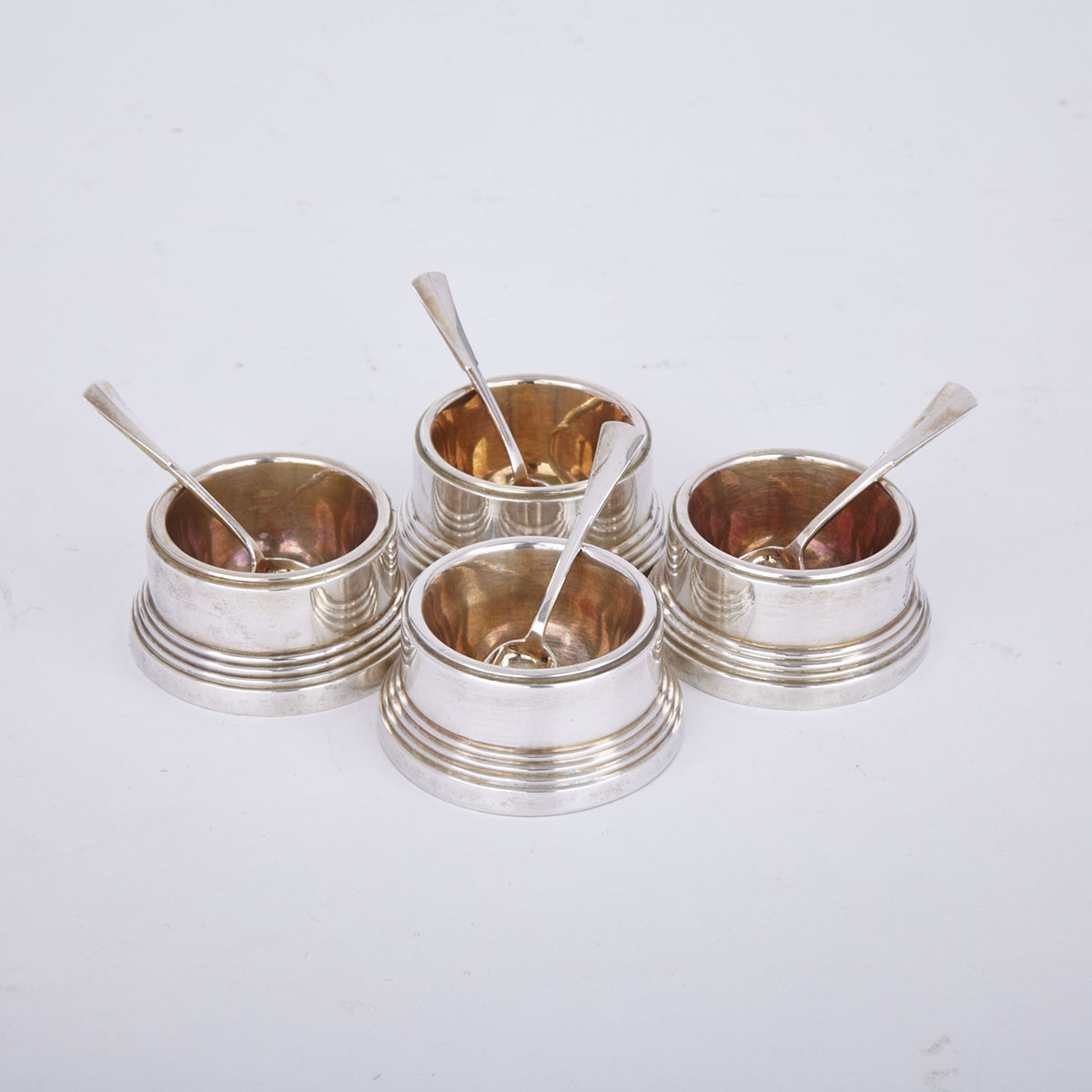 Set of Four Austro-Hungarian Silver Salt Cellars, Pest, early 20th century