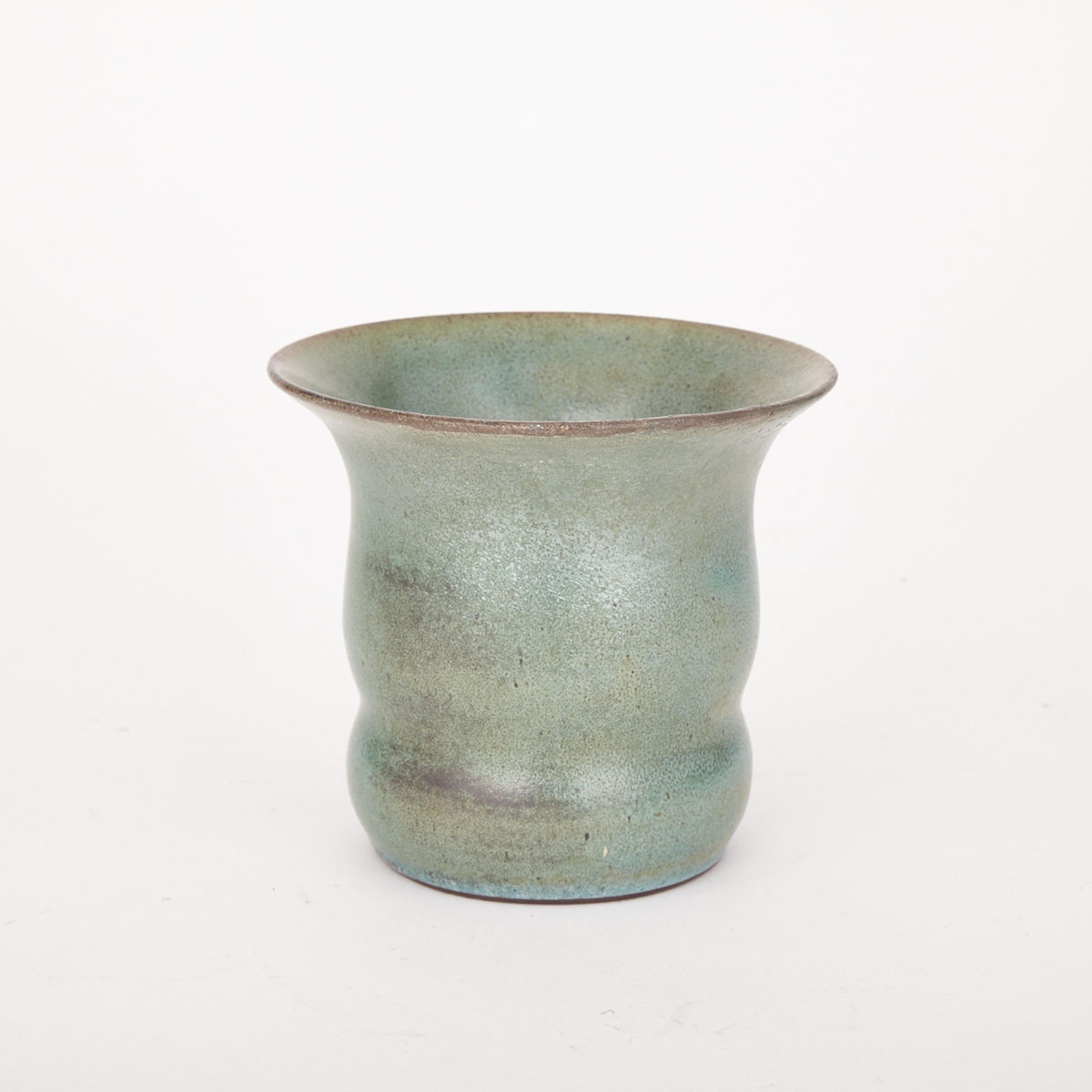 Deichmann Mottled Green Glazed Vase, Kjeld & Erica Deichmann, mid-20th century 