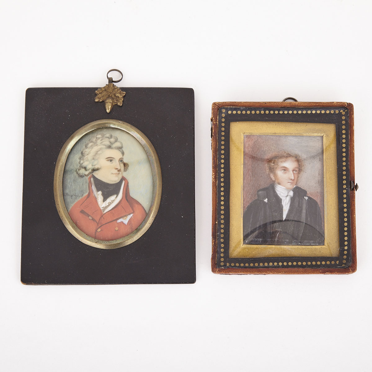 Two English School Miniature Portraits: George III and The Duke of Wellington, 19th century