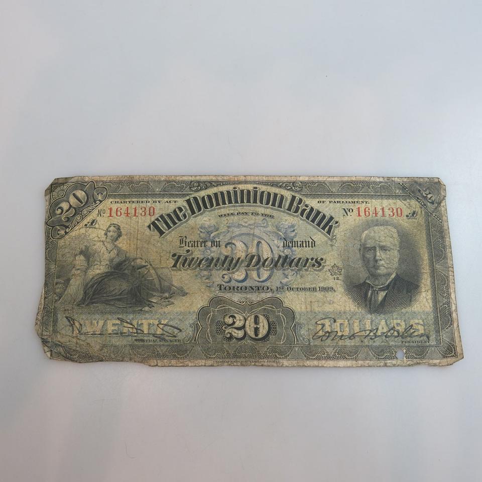 Dominion Bank 1909 $20 Bank Note