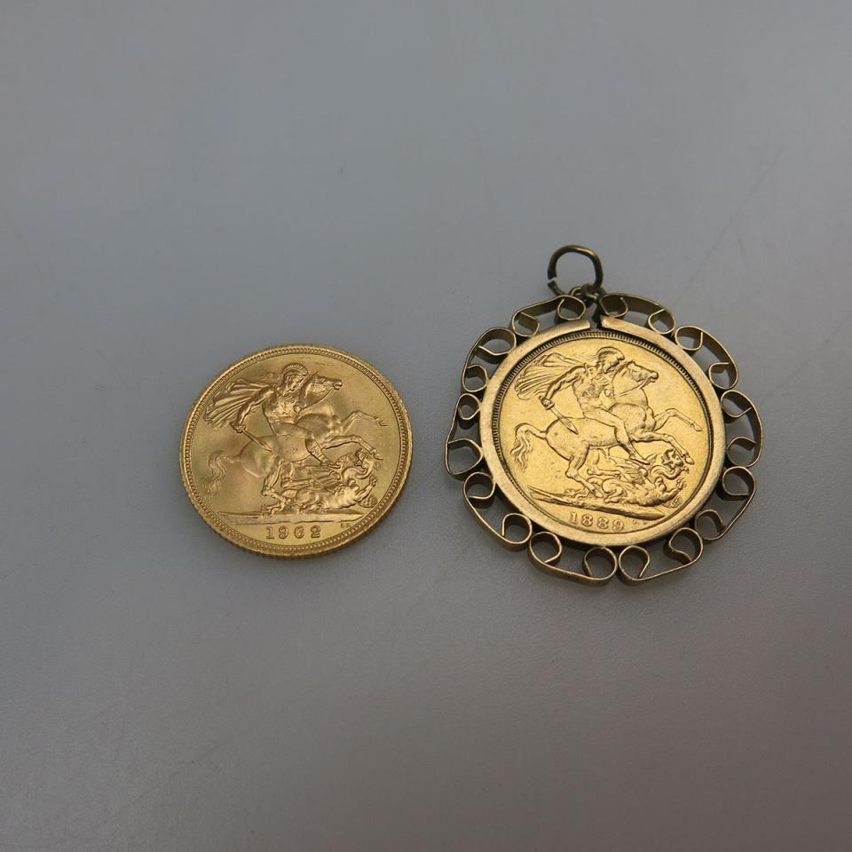 Two English Gold Sovereigns