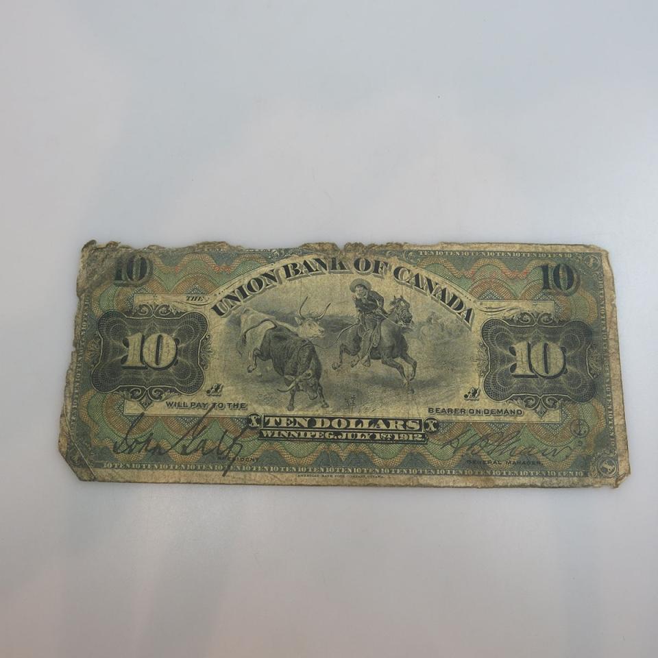 Union Bank Of Canada (Winnipeg) 1912 $10 Bank Note
