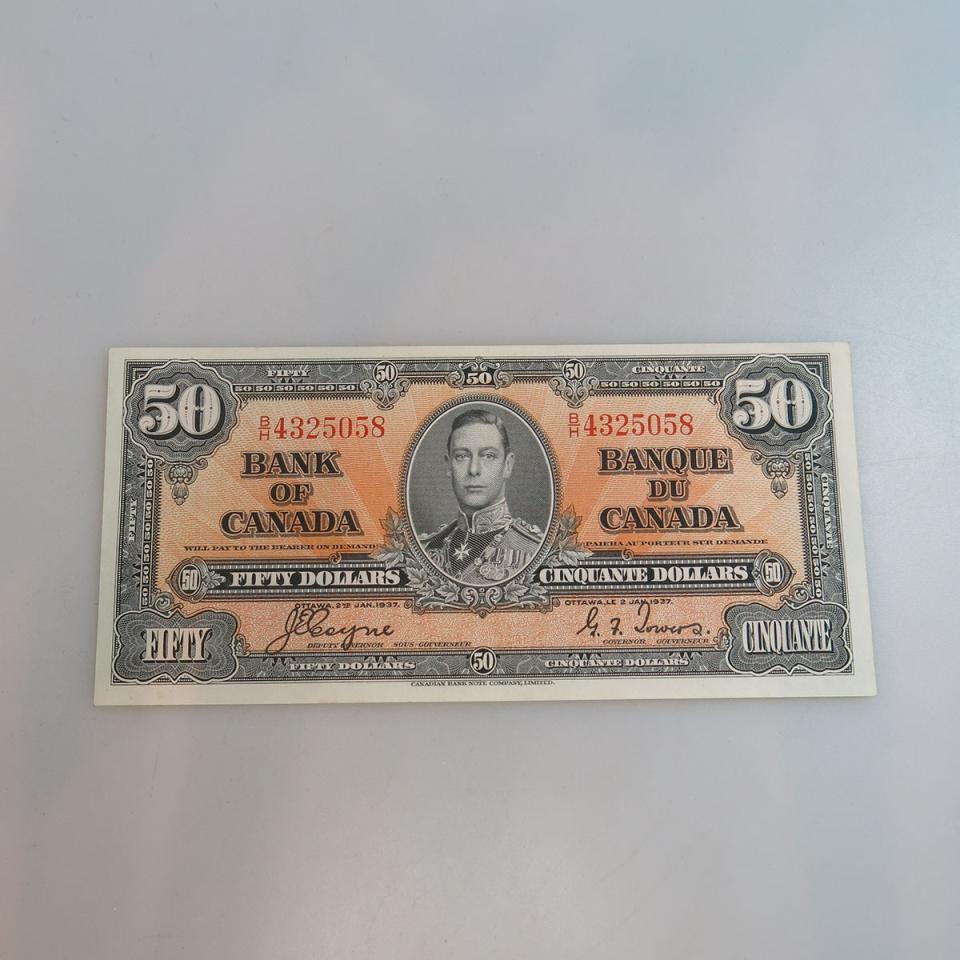 Canadian 1937 $50 Bank Note 