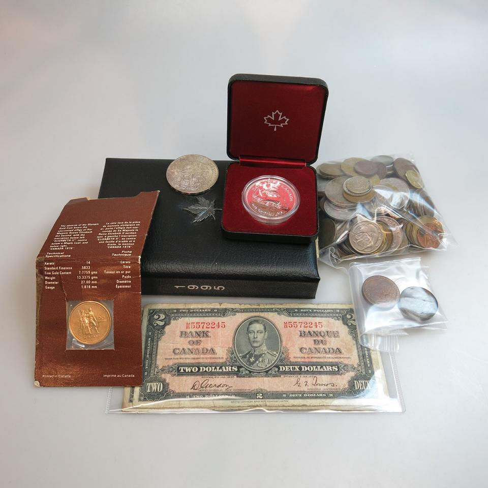 Small Quantity Of Coins And Banknotes