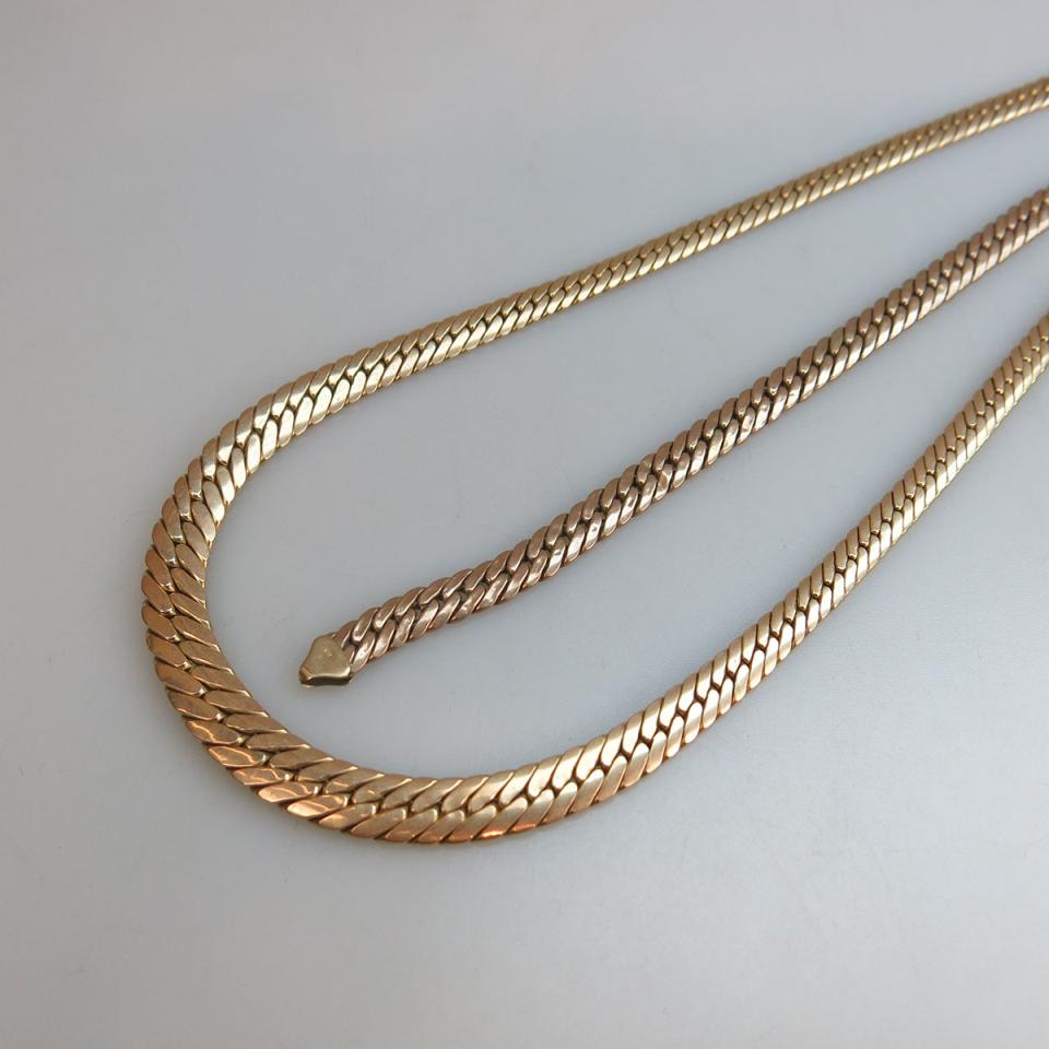 10k Rose Gold Herringbone Chain And Bracelet