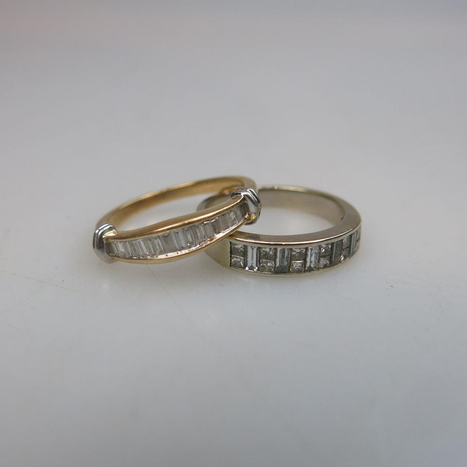 Two 14k Yellow And White Gold Bands 