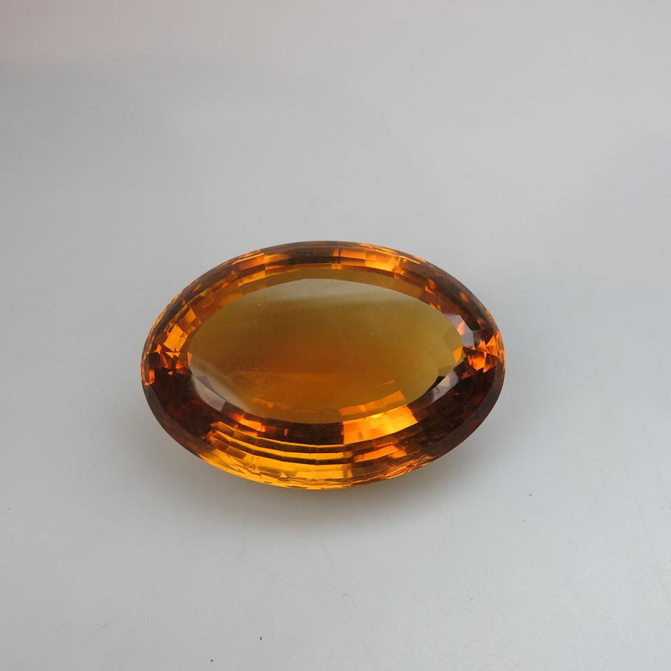 Large Unmounted Oval Cut Citrine 