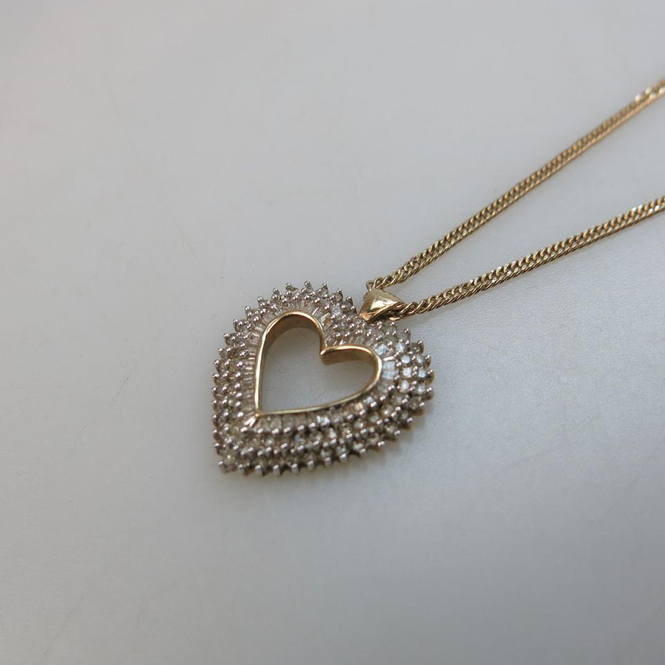10k Yellow Gold Chain And Heart-Shaped Pendant