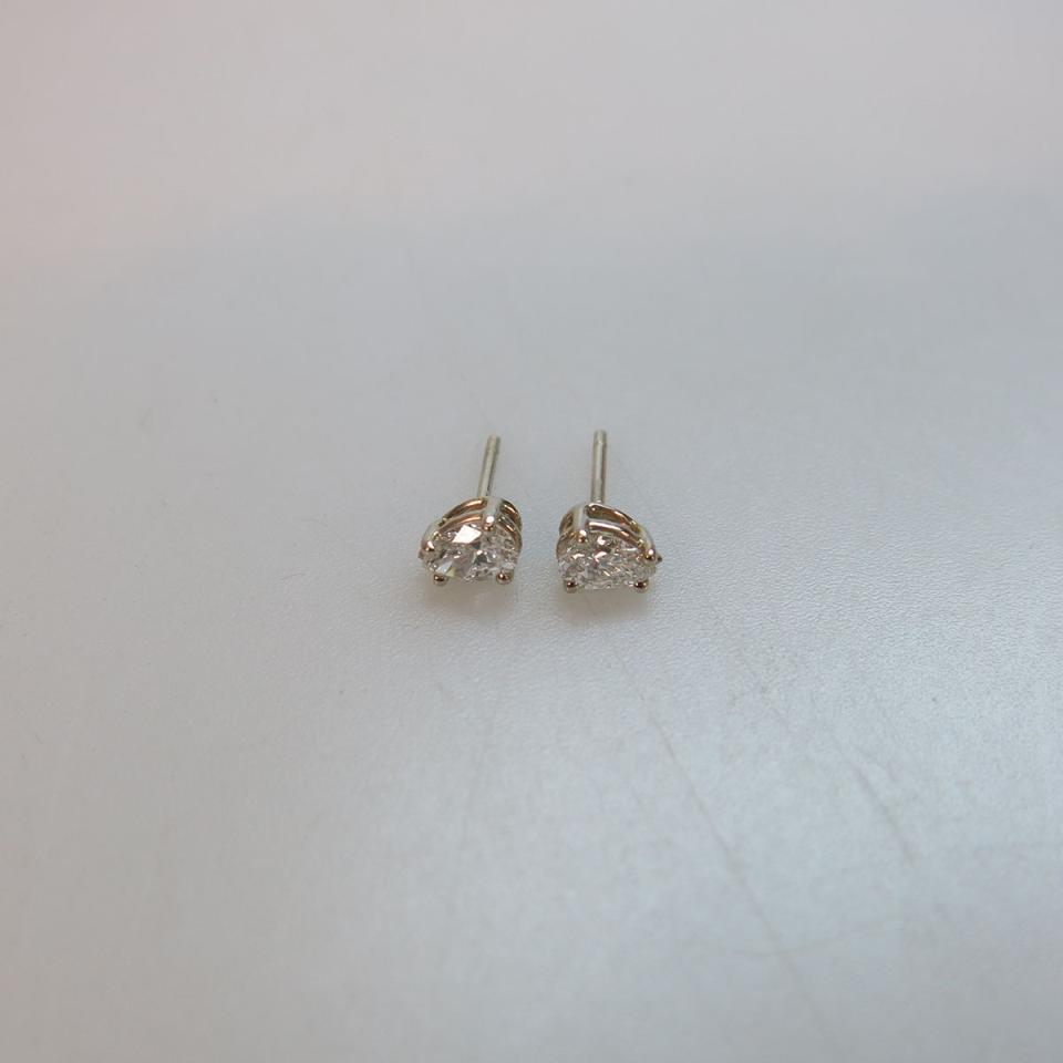 Pair Of 14k White Gold Stud Earrings