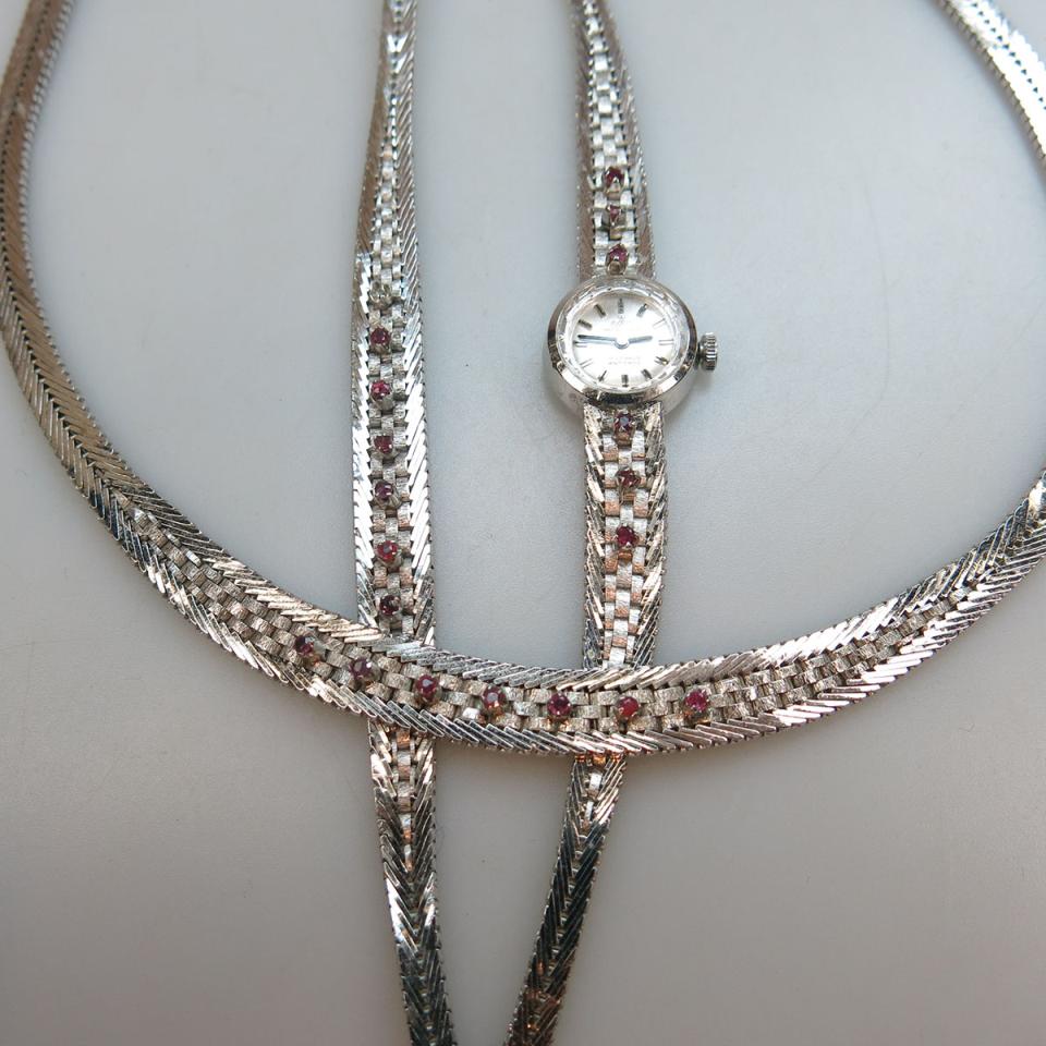 835 Grade Silver Herringbone Necklace, Bracelet And Meister-Anker Wristwatch