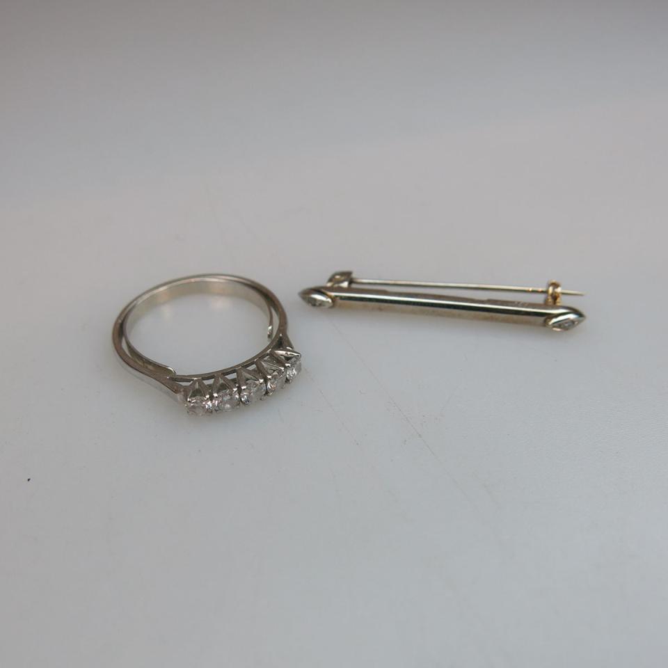 14k White Gold Ring And Pin