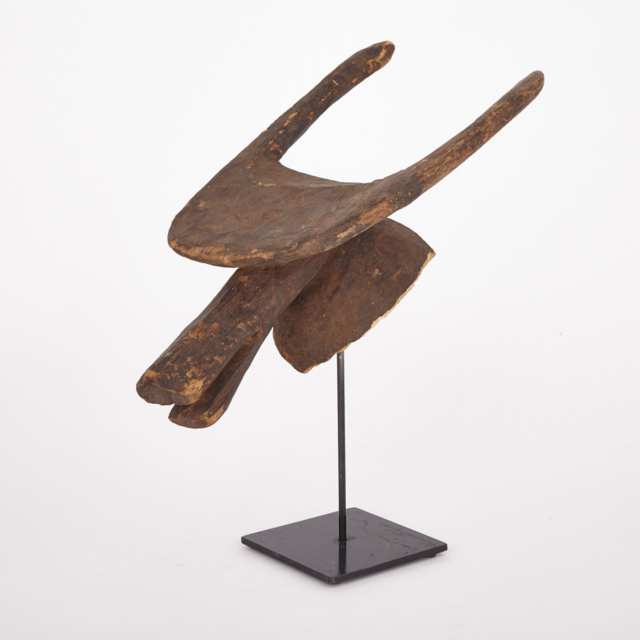 Mama Carved and Painted Wood Water Buffalo Headdress, West African, 20th century