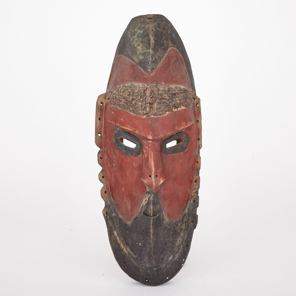 Boroi Carved and Painted Wood Mask, Lower Sepik, Paupa New Guinea, middle 20th century