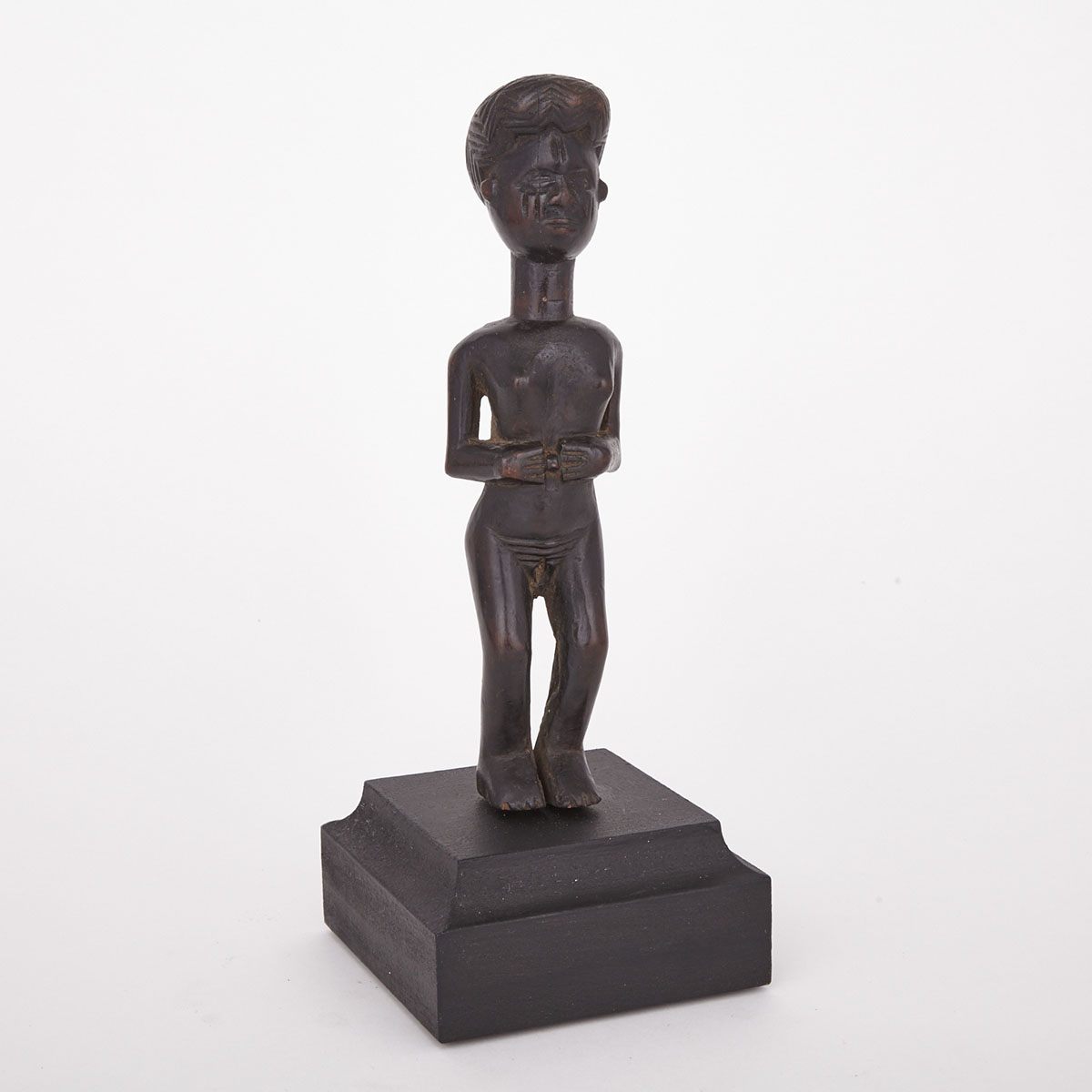Chokwe Carved Wood Female Figure, Central Africa, 20th century