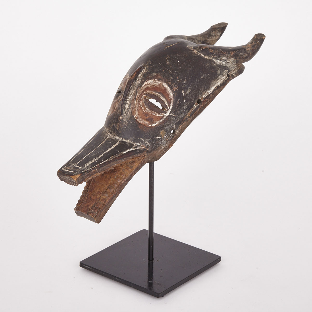Guro Zamble Zoomorphic Carved and Painted Wood Mask, West Africa, 20th century