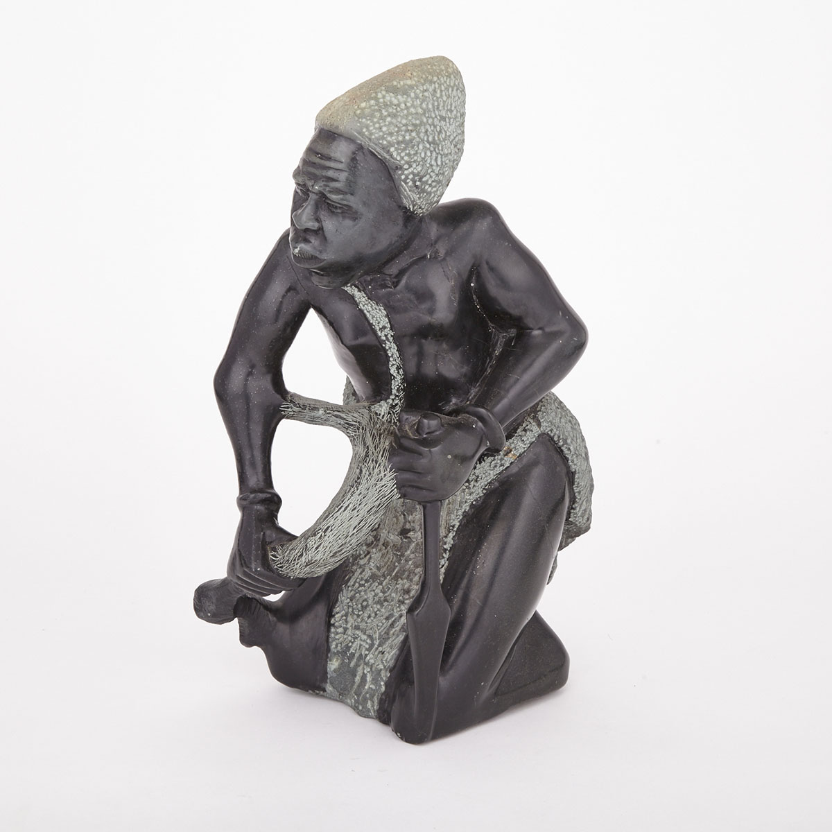 Serpentine Stone Carving a African Man, 20th/21st century