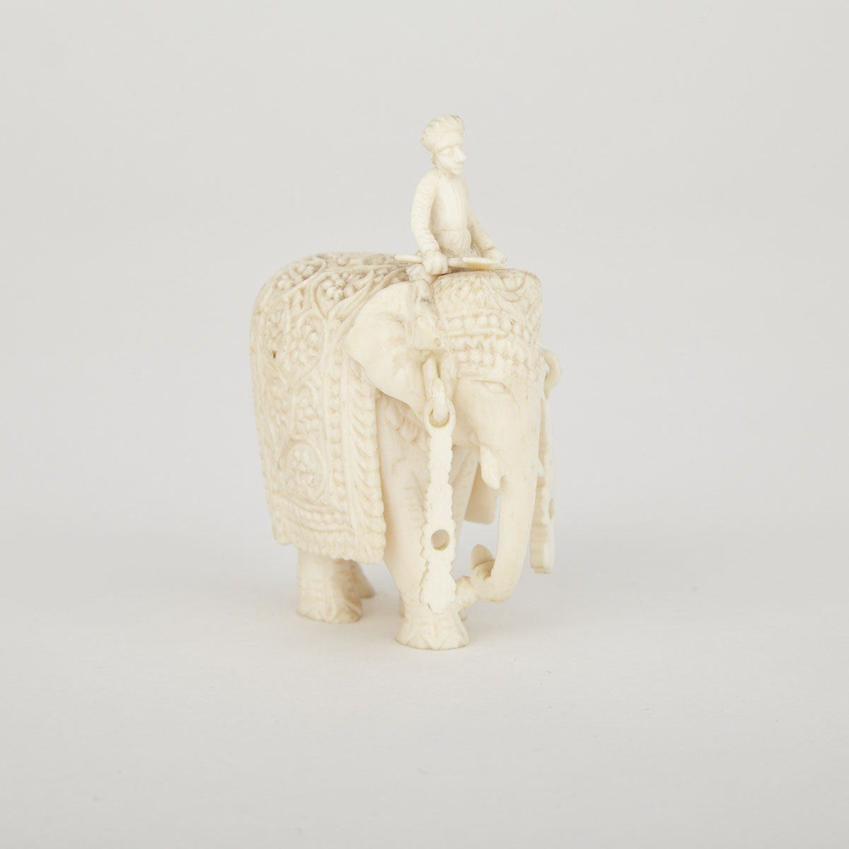 Carved Indian Ivory Figure of an Elephant, C. 1940