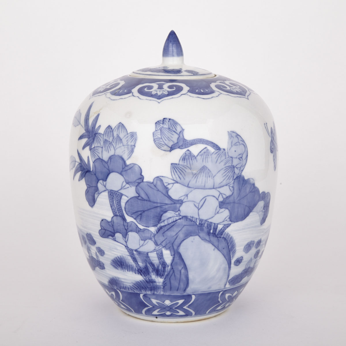 Blue & White Lotus Jar