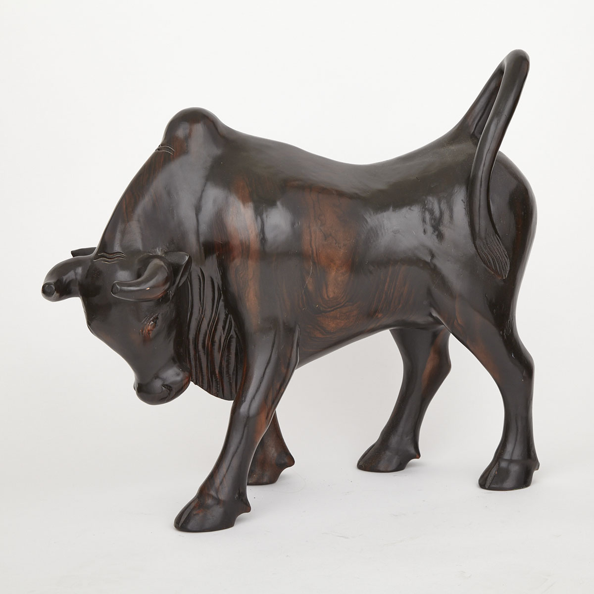 Carved Wood Bull