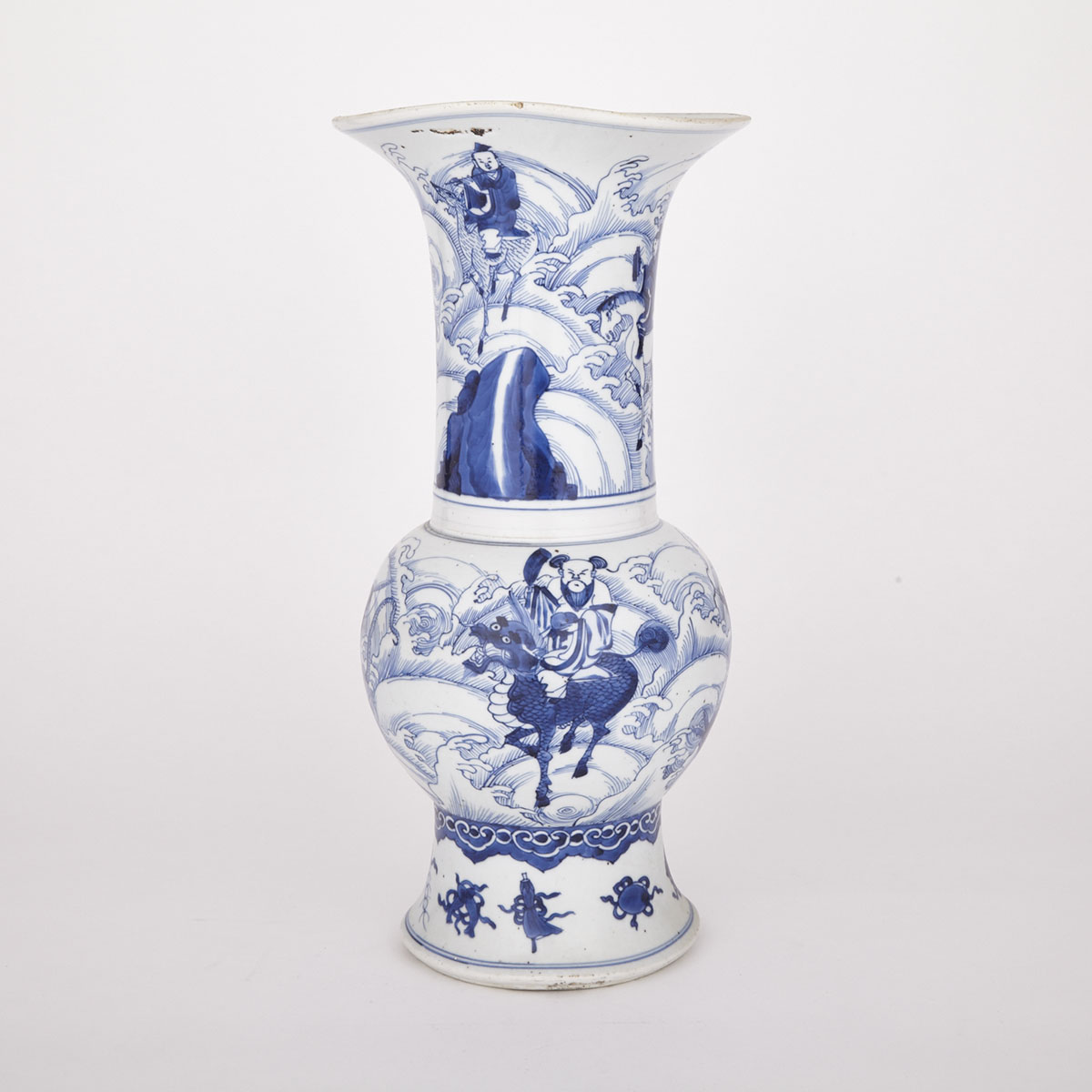 Blue and White Vase, Gu, 19th Century