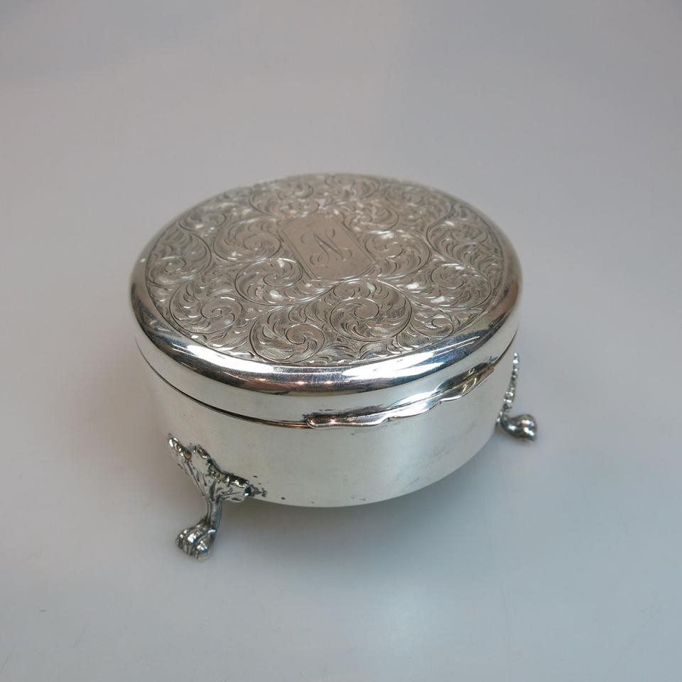 Birks Sterling Silver Circular Jewellery Box