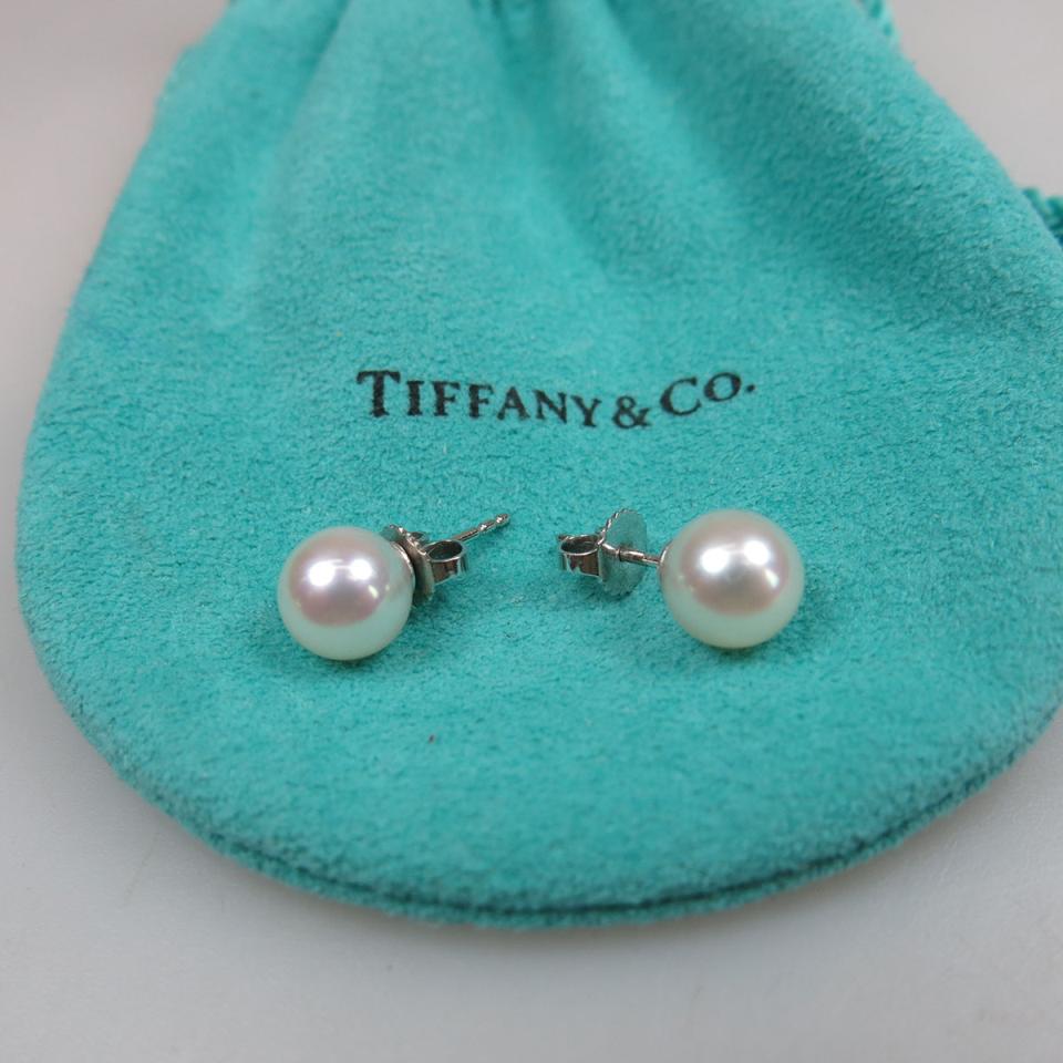 Pair Of Tiffany & Co. 18K White Gold Stud Earrings  