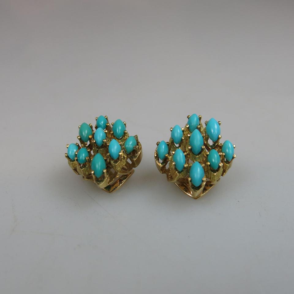 Pair Of 18K Yellow Gold Clip-Back Earrings