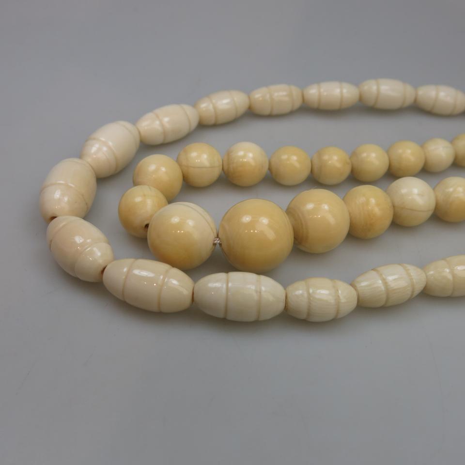 2 Strands Of Vintage Ivory Beads